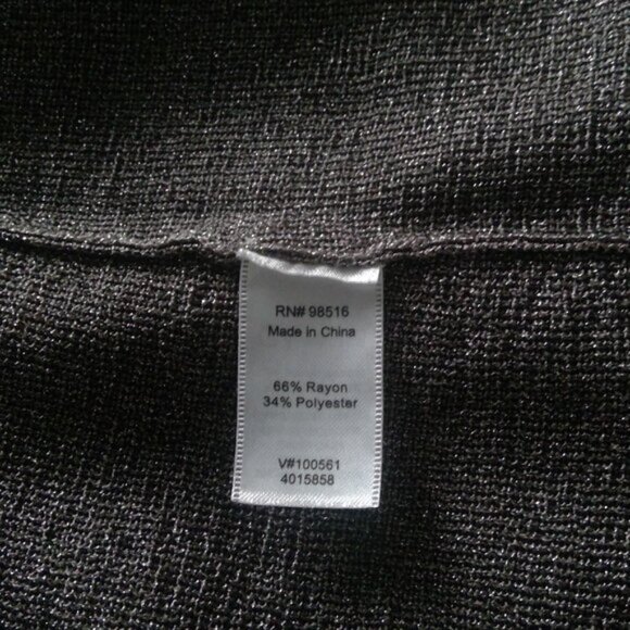 Coldwater Creek Cardigan Open Front Gunmetal Metallic Sparkle EUC Sz L (14) - Picture 7 of 7